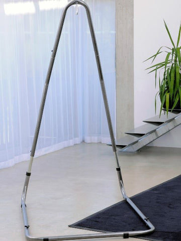 A free-standing frame for hanging hammock chairs. Adjustable in height, it is suitable for use indoors and out with most hanging type chairs. Easy to assemble.