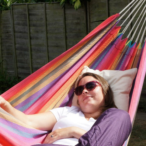 Beautiful traditional hammocks: woven from natural cotton. Strong and hard-wearing yet comfortable and soft to lie in. Perfect as a garden or an indoor hammock.