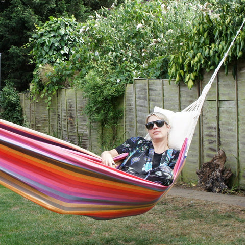 Beautiful traditional hammocks: woven from natural cotton. Strong and hard-wearing yet comfortable and soft to lie in. Perfect as a garden or an indoor hammock.