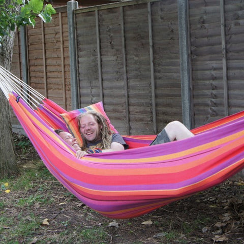 Beautiful traditional hammocks: woven from natural cotton. Strong and hard-wearing yet comfortable and soft to lie in. Perfect as a garden or an indoor hammock.